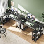 53" Reversible L-Shaped Desk with LED Lights