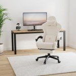 GTPLAYER Ivory Ergonomic Gaming Chair with Speakers