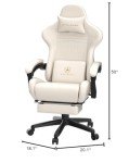 GTPLAYER Ivory Ergonomic Gaming Chair with Speakers