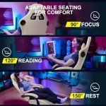 GTPLAYER Ivory Ergonomic Gaming Chair with Speakers