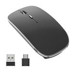 Halpilt Rechargeable Silent Wireless Mouse - Black