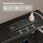 Huuger LED Gaming Desk with Storage and Outlets