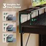 Huuger LED Gaming Desk with Storage and Outlets
