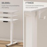 FLEXISPOT EN1 One-Piece Electric White Standing Desk 55 x 28 Inch Desktop Adjustable Height Desk Home Office Computer Workstation Stand up Desk (White Frame + 55" White Top, 2 Packages)