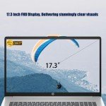 HP 17 Laptop, 17.3" FHD Display, 32GB RAM, 1TB SSD, AMD Ryzen 5 Processor(Beats i7-1165G7, Up to 4.3GHz), Webcam, Numeric Keypad, Long Battery Life, Windows 11 Home, Alpacatec Accessories, Silver