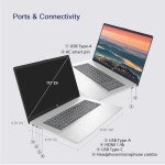 HP 17 Laptop, 17.3" FHD Display, 32GB RAM, 1TB SSD, AMD Ryzen 5 Processor(Beats i7-1165G7, Up to 4.3GHz), Webcam, Numeric Keypad, Long Battery Life, Windows 11 Home, Alpacatec Accessories, Silver
