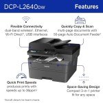 Brother DCP-L2640DW Wireless Compact Monochrome Multi-Function Laser Printer with Copy and Scan, Duplex, Mobile, Black & White | Includes Refresh Subscription Trial(1), Amazon Dash Replenishment Ready