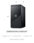 Dell 2021 Inspiron 3891 Desktop PC, Intel Core i3-10105, 16GB RAM, 1TB HDD, WiFi 6, Bluetooth, HDMI, DVD-RW, Wired Keyboard&Mouse, Win 11 Home
