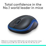 Logitech M185 Wireless Mouse, 2.4GHz with USB Mini Receiver, 12-Month Battery Life, 1000 DPI Optical Tracking, Ambidextrous, Compatible with PC, Mac, Laptop - Blue