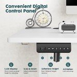 SMUG Standing Desk, Adjustable Height Electric Sit Stand Up Down Computer Table, 40x24 Inch Ergonomic Rising Modern Lift Motorized Gaming Desktop Workstation for Work Home Office, White