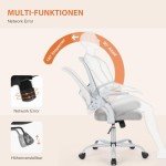 Sweetcrispy Office Computer Desk Chair, Ergonomic Mid-Back Mesh Rolling Work Swivel Task Chairs with Wheels, Comfortable Lumbar Support, Comfy Flip-up Arms for Home, Bedroom, Study, Student, Gray