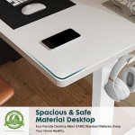 SMUG Standing Desk, Adjustable Height Electric Sit Stand Up Down Computer Table, 40x24 Inch Ergonomic Rising Modern Lift Motorized Gaming Desktop Workstation for Work Home Office, White