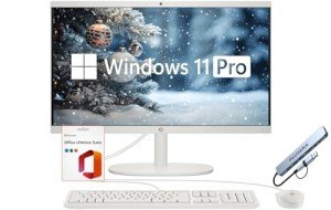 HP 21.5" FHD All-in-One Desktop Computer, 64GB RAM 2.2TB Storage (2TB SSD + 256GB Docking Station Set), Dual-Core Intel Celeron, Windows 11 Pro with Microsoft Office Lifetime Suite, Keyboard & Mouse