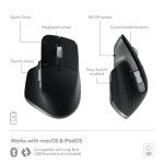 Logitech MX Master 3S for Mac - Wireless Bluetooth Mouse with Ultra-Fast Scrolling, Ergo, 8K DPI, Quiet Clicks, Track on Glass, Customization, USB-C, Apple, iPad - Space Grey