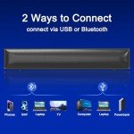 AFK Computer Speakers, Computer Sound Bar with RGB Lights, USB Powered PC Speakers with Stereo Sound, Bluetooth 5.1 and 3.5mm Aux-in,Gaming Speakers for Desktop