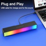 AFK Computer Speakers, Computer Sound Bar with RGB Lights, USB Powered PC Speakers with Stereo Sound, Bluetooth 5.1 and 3.5mm Aux-in,Gaming Speakers for Desktop