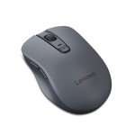 Lenovo WL310 Bluetooth Silent Mouse - Ergonomic Wireless Mouse for Laptop - Adjustable DPI - Silent Clicks - Bluetooth 5.0 - Portable for Windows, Mac, and Chromebook - Compact Grey Computer Mouse