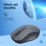 Lenovo WL310 Bluetooth Silent Mouse - Ergonomic Wireless Mouse for Laptop - Adjustable DPI - Silent Clicks - Bluetooth 5.0 - Portable for Windows, Mac, and Chromebook - Compact Grey Computer Mouse