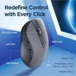 Lenovo WL310 Bluetooth Silent Mouse - Ergonomic Wireless Mouse for Laptop - Adjustable DPI - Silent Clicks - Bluetooth 5.0 - Portable for Windows, Mac, and Chromebook - Compact Grey Computer Mouse