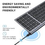 iClever BK10 Bluetooth Keyboard, Multi Device Keyboard Rechargeable Bluetooth 5.1 with Number Pad Ergonomic Design Full Size Stable Connection Keyboard for iPad, iPhone, Mac, iOS, Android, Windows