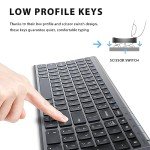 iClever BK10 Bluetooth Keyboard, Multi Device Keyboard Rechargeable Bluetooth 5.1 with Number Pad Ergonomic Design Full Size Stable Connection Keyboard for iPad, iPhone, Mac, iOS, Android, Windows