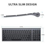 iClever BK10 Bluetooth Keyboard, Multi Device Keyboard Rechargeable Bluetooth 5.1 with Number Pad Ergonomic Design Full Size Stable Connection Keyboard for iPad, iPhone, Mac, iOS, Android, Windows