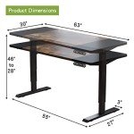 Radlove Electric Height Adjustable Standing Desk, 63x 30 Inches Stand Up Ergonomic Desk Workstation, Splice Board Home Office Computer Table
