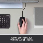 Logitech B100 Corded Mouse, Wired USB Mouse for Computers and Laptops, Right or Left Hand Use - Black (Pack of 2)