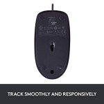 Logitech B100 Corded Mouse, Wired USB Mouse for Computers and Laptops, Right or Left Hand Use - Black (Pack of 2)