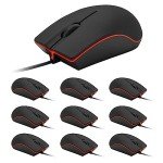 Guiheng 10 Pack Wired Mouse, USB Wired Computer Mouse for Right or Left Hand, Ergonomic Computer Mouse with Durable Clicks for PC, Computer, Laptop, Desktop, Chromebook, Notebook, Mac