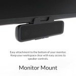 Cyber Acoustics USB & Bluetooth Speaker Bar (CA-2890BT) – USB Powered Speaker with Speakerphone for PC and Bluetooth to Simultaneously Connect to Smartphones, Clamps to Monitor, Convenient Controls