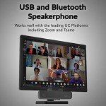 Cyber Acoustics USB & Bluetooth Speaker Bar (CA-2890BT) – USB Powered Speaker with Speakerphone for PC and Bluetooth to Simultaneously Connect to Smartphones, Clamps to Monitor, Convenient Controls