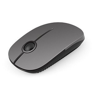 VssoPlor Wireless Mouse, 2.4G Slim Portable Computer Mice with Nano Receiver for Notebook, PC, Laptop, Computer (Black and Gray)