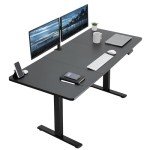 VIVO Electric 71 x 30 inch Standing Desk Workstation, Memory Controller Height Adjustment, 1B Series, Black Top Black Frame, DESK-KIT-1B7B