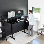VIVO Electric 71 x 30 inch Standing Desk Workstation, Memory Controller Height Adjustment, 1B Series, Black Top Black Frame, DESK-KIT-1B7B