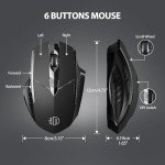 INPHIC Multi-Device Bluetooth Mouse Wireless, Rechargeable, USB Receiver, 6 Buttons, Ergonomic for Laptop, Computer, Mac, PC etc.