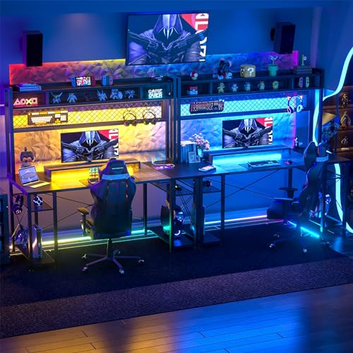 iSunirm 48" Gaming Desk with LED and Storage