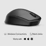 HP Wireless Silent 280M Mouse - Ergonomic Right-Handed Design, 18 Month Battery Life, and 2.4GHz Reliable Connection - Works for Computers and Laptops - Far Quieter Clicks than Most Mice,Black