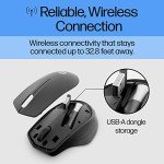 HP Wireless Silent 280M Mouse - Ergonomic Right-Handed Design, 18 Month Battery Life, and 2.4GHz Reliable Connection - Works for Computers and Laptops - Far Quieter Clicks than Most Mice,Black