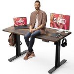 SIAGO Electric Standing Desk Adjustable - 48 x 24 Inch Sit Stand up Desk with Cable Management - 3 Memory Preset Adjustable Height Computer Home Office Desk