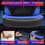 Sweetcrispy Computer Gaming Desk Chair - Ergonomic Office Executive Adjustable Swivel Task PU Leather Racing Chair with Flip-up Armrest for Adults, Kids, Men, Girls, Gamer, Black Blue