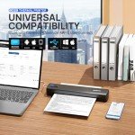 POLONO Portable Printer Wireless for Travel, D810 Bluetooth Thermal Printer Support for 8.5"x11" US Letter, Inkless Compatible with iOS, Android, Laptop for Office, Car and Home, Black
