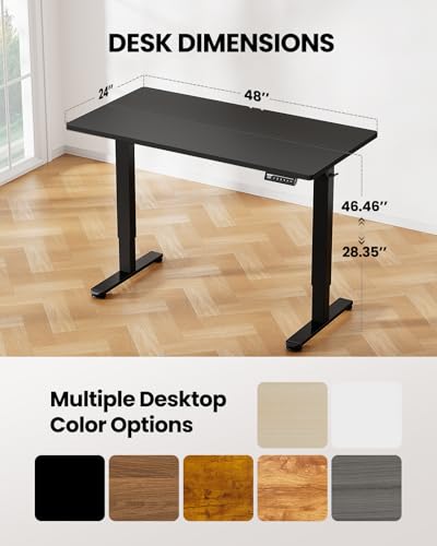 ErGear 48x24 Inch Electric Standing Desk - Black
