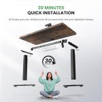 SIAGO Electric Standing Desk Adjustable - 48 x 24 Inch Sit Stand up Desk with Cable Management - 3 Memory Preset Adjustable Height Computer Home Office Desk