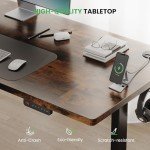 SIAGO Electric Standing Desk Adjustable - 48 x 24 Inch Sit Stand up Desk with Cable Management - 3 Memory Preset Adjustable Height Computer Home Office Desk