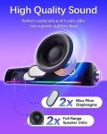Computer Speakers, Hi-Fi Sound Quality Computer Sound Bar, Bluetooth 5.0 & 3.5mm Wired PC Speakers with 4 Dynamic Lighting Modes, USB Powered Speakers for PC, Desktop, Laptops, Phones, Monitors, Xbox
