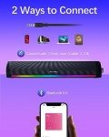 Computer Speakers, Hi-Fi Sound Quality Computer Sound Bar, Bluetooth 5.0 & 3.5mm Wired PC Speakers with 4 Dynamic Lighting Modes, USB Powered Speakers for PC, Desktop, Laptops, Phones, Monitors, Xbox