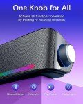 Computer Speakers, Hi-Fi Sound Quality Computer Sound Bar, Bluetooth 5.0 & 3.5mm Wired PC Speakers with 4 Dynamic Lighting Modes, USB Powered Speakers for PC, Desktop, Laptops, Phones, Monitors, Xbox
