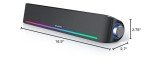 Computer Speakers, Hi-Fi Sound Quality Computer Sound Bar, Bluetooth 5.0 & 3.5mm Wired PC Speakers with 4 Dynamic Lighting Modes, USB Powered Speakers for PC, Desktop, Laptops, Phones, Monitors, Xbox