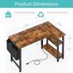 Lufeiya Small L Shaped Desk with Power Outlet Shelves, 40 Inch Reversible Corner Desk for Small Space Home Office, L-Shaped Computer Desk PC Desks with Charging Station, Rustic Brown
